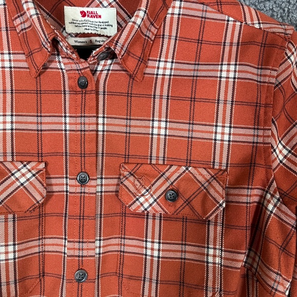 Fjallraven Fjallglim Stretch Long Sleeve Shirt - Women's Size S - Orange - Picture 3 of 9